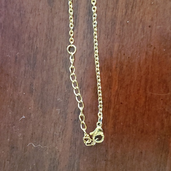 Citrine natural stone necklace with gold-colored chain - Picture 3 of 4